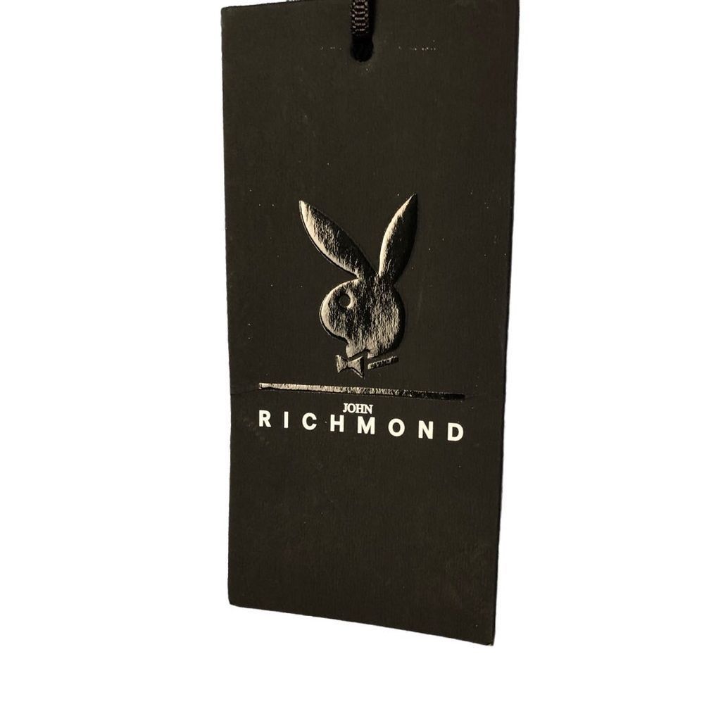 John Richmond x Playboy | Printed Fray High Rise Denim Shorts NWT - Picture 8 of 12